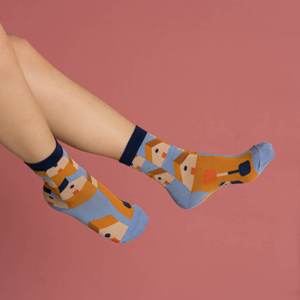 nice socks ARTIST edition - Judit Canela orange