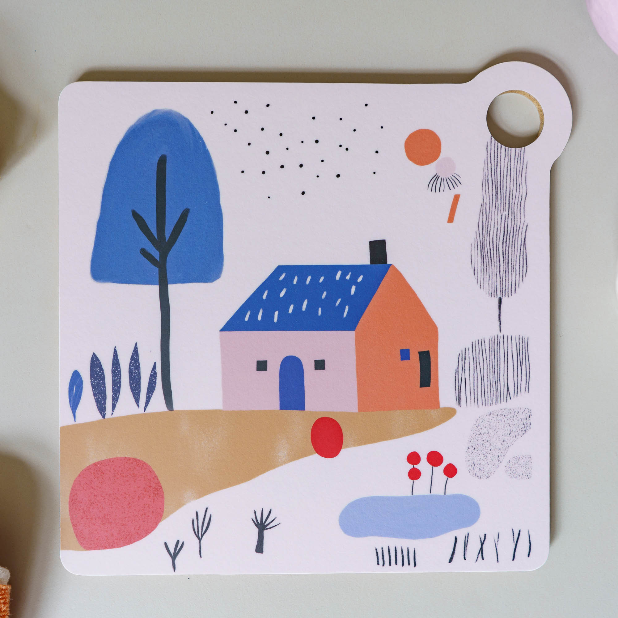 Schneidebrett Quadrat - kleines Haus