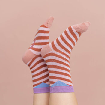 nice socks diagonal stripes - rust