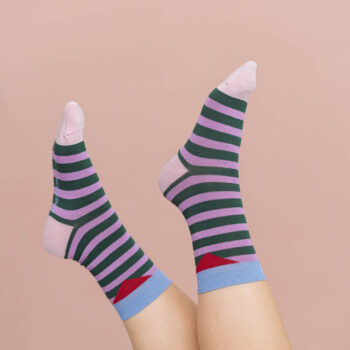 nice socks stripes - lilac green