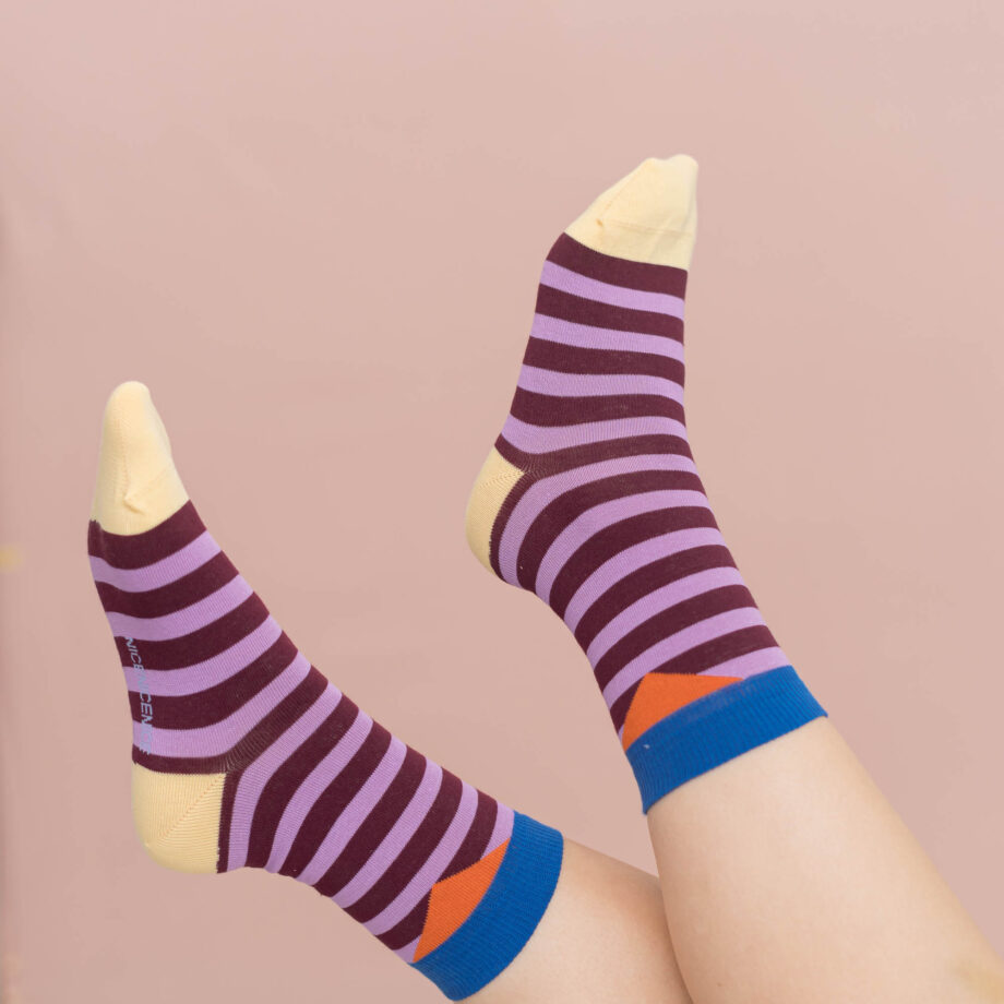 nice socks stripes - raspberry