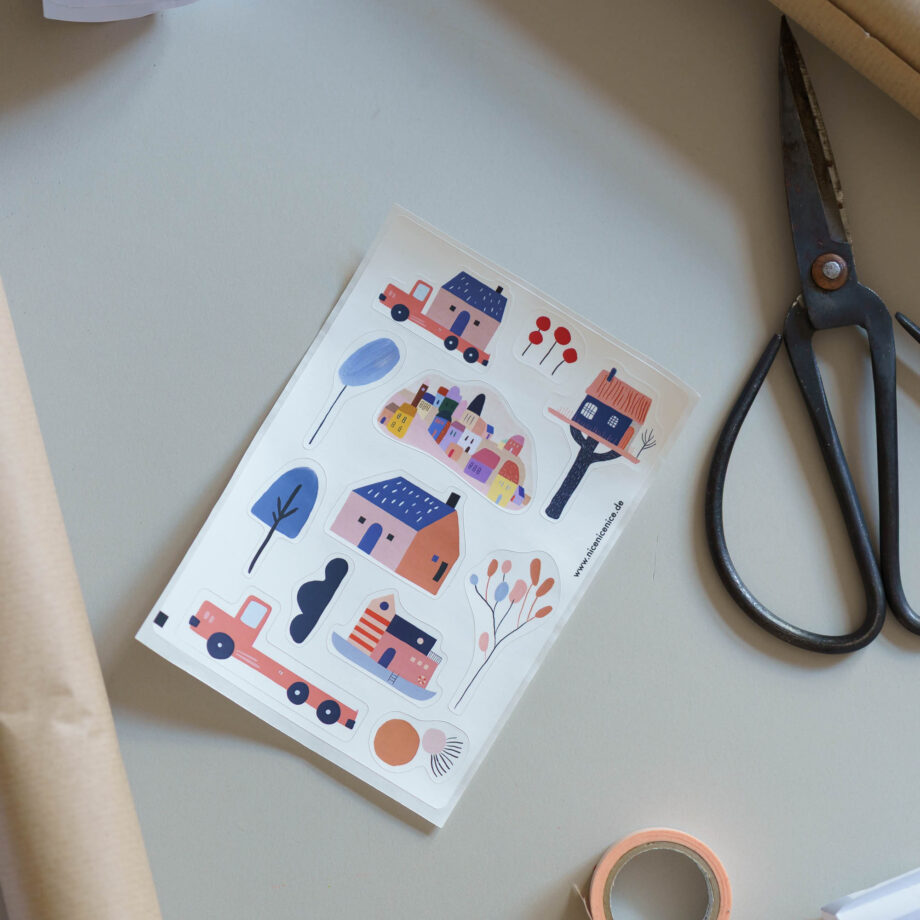 Stickerbogen kleines Haus