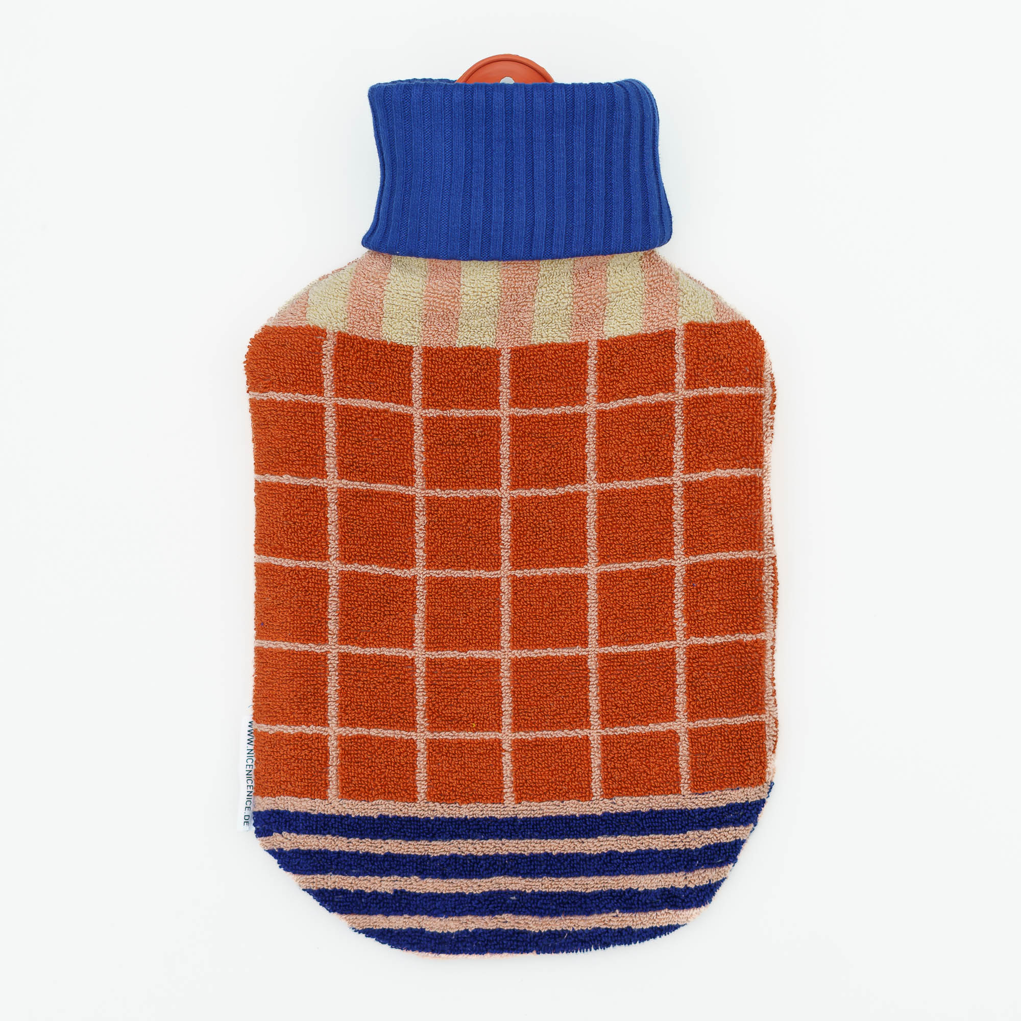 Wärmflasche knallblau grid