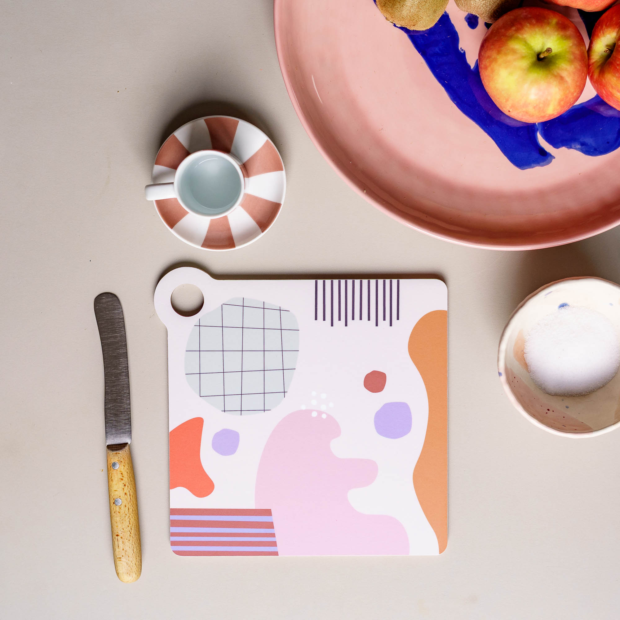 Schneidebrett Quadrat - rosa rot