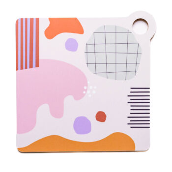 Schneidebrett Quadrat - rosa rot