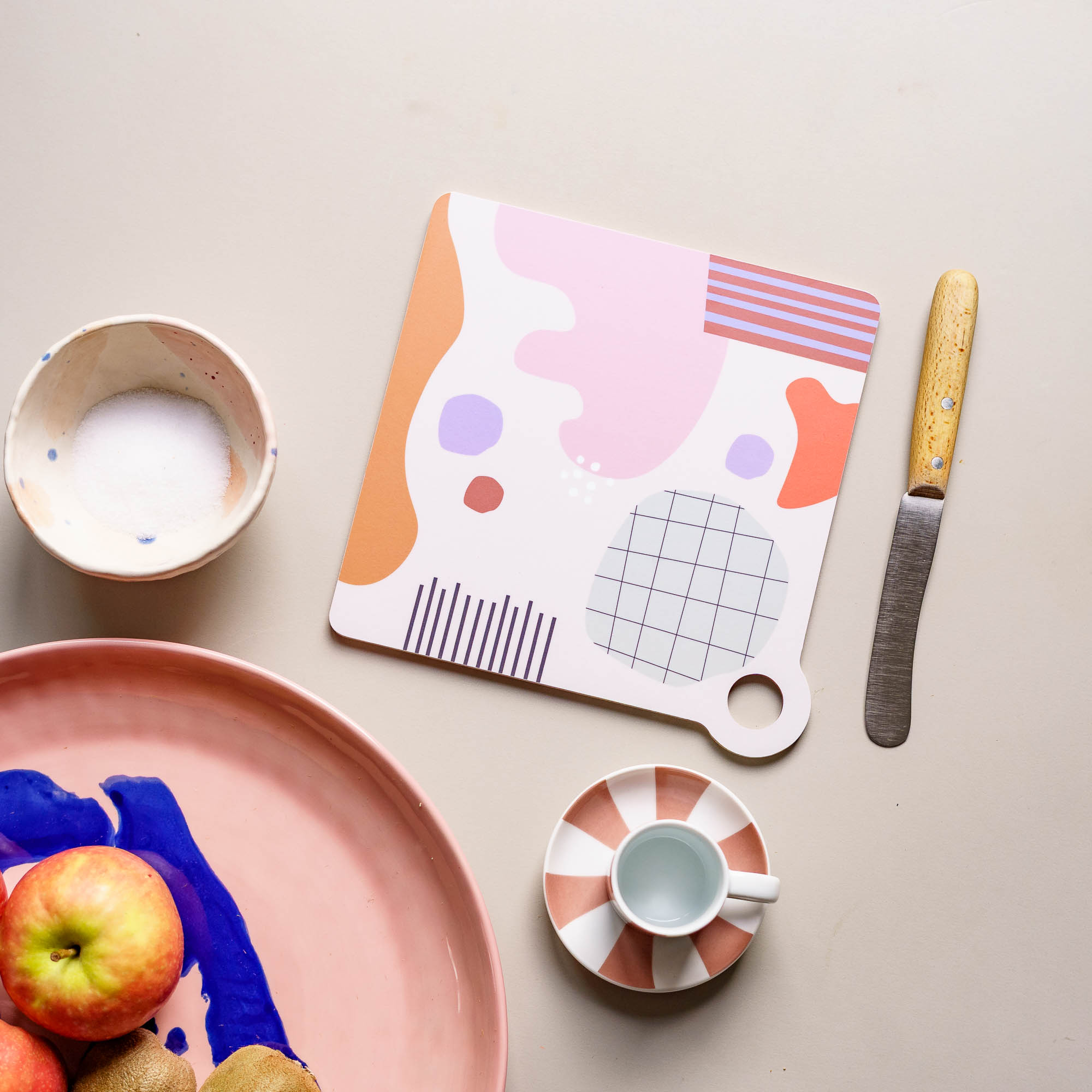 Schneidebrett Quadrat - rosa rot