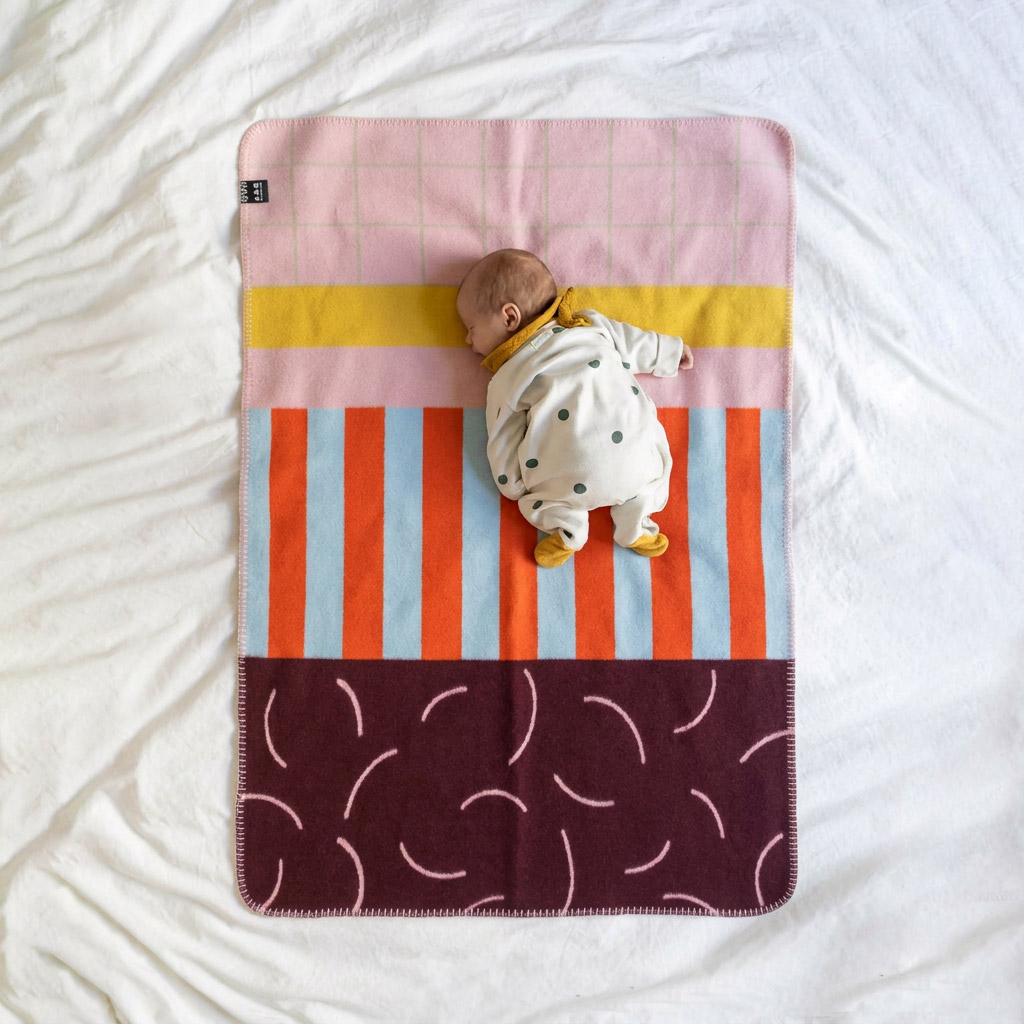 baby Decke swing bordeaux - 110x75cm - Biobaumwolle