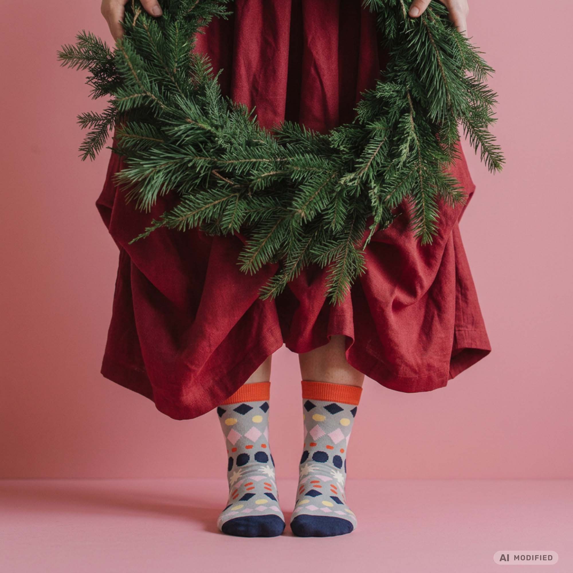xmas socks - nordic lines blue