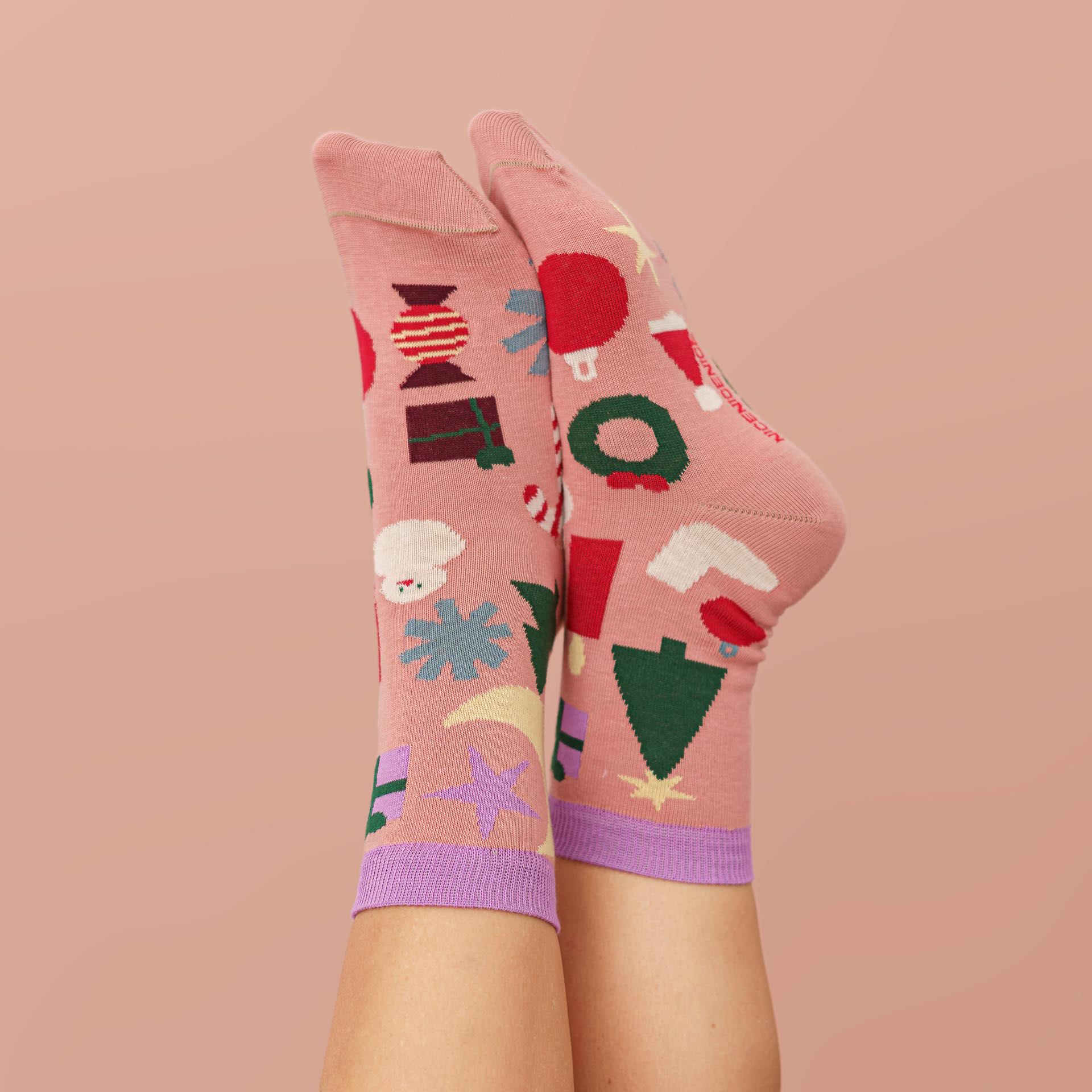 xmas socks – ornaments rose
