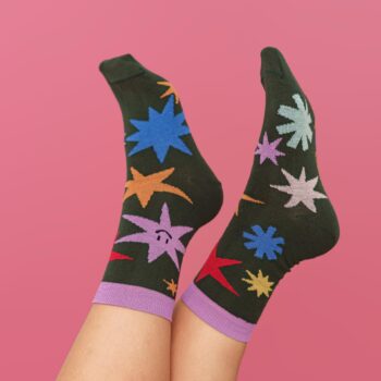 xmas socks - stars green