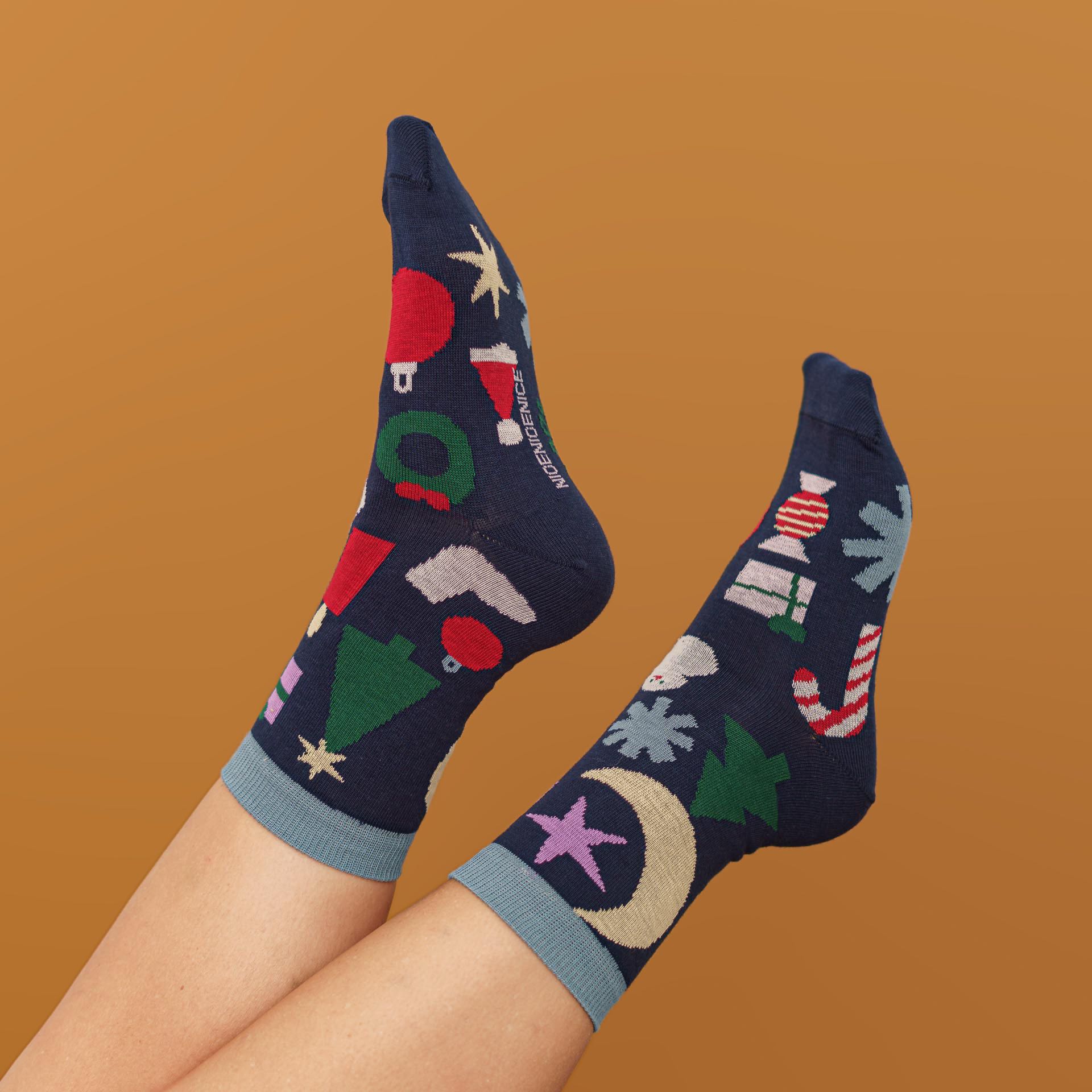 xmas socks – ornaments blue