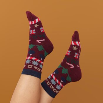 xmas socks - xmas stripes red