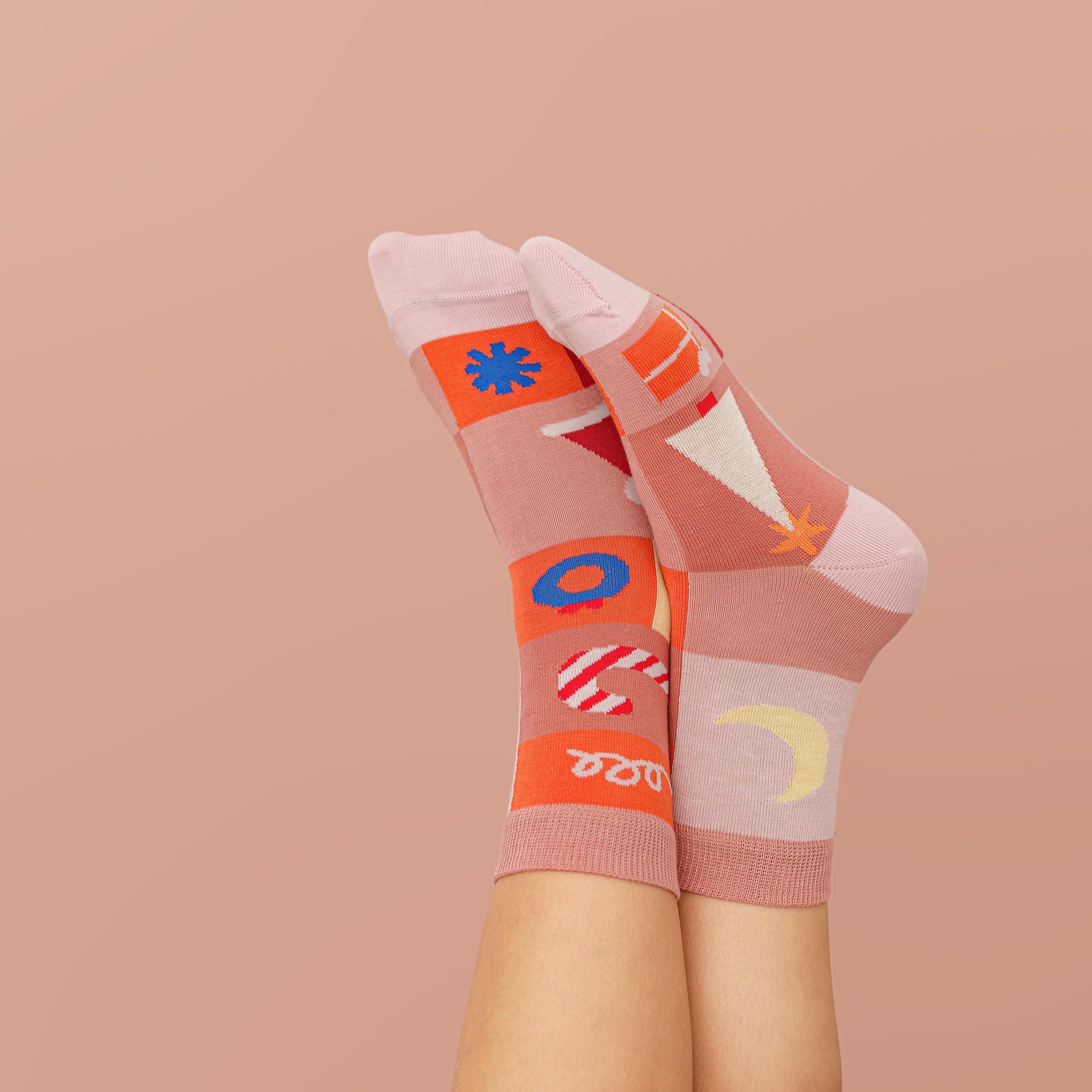 xmas socks - square rose