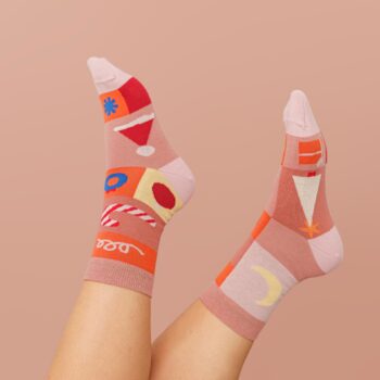 xmas socks - square rose